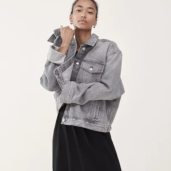 Madewell Gray Denim Jacket - Picture 1 of 7